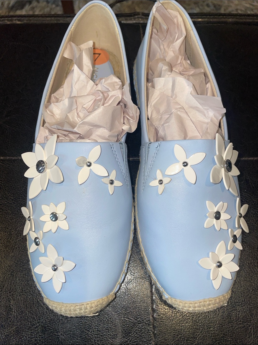 NEW Michael Kors Leather Espadrilles with Floral Pattern